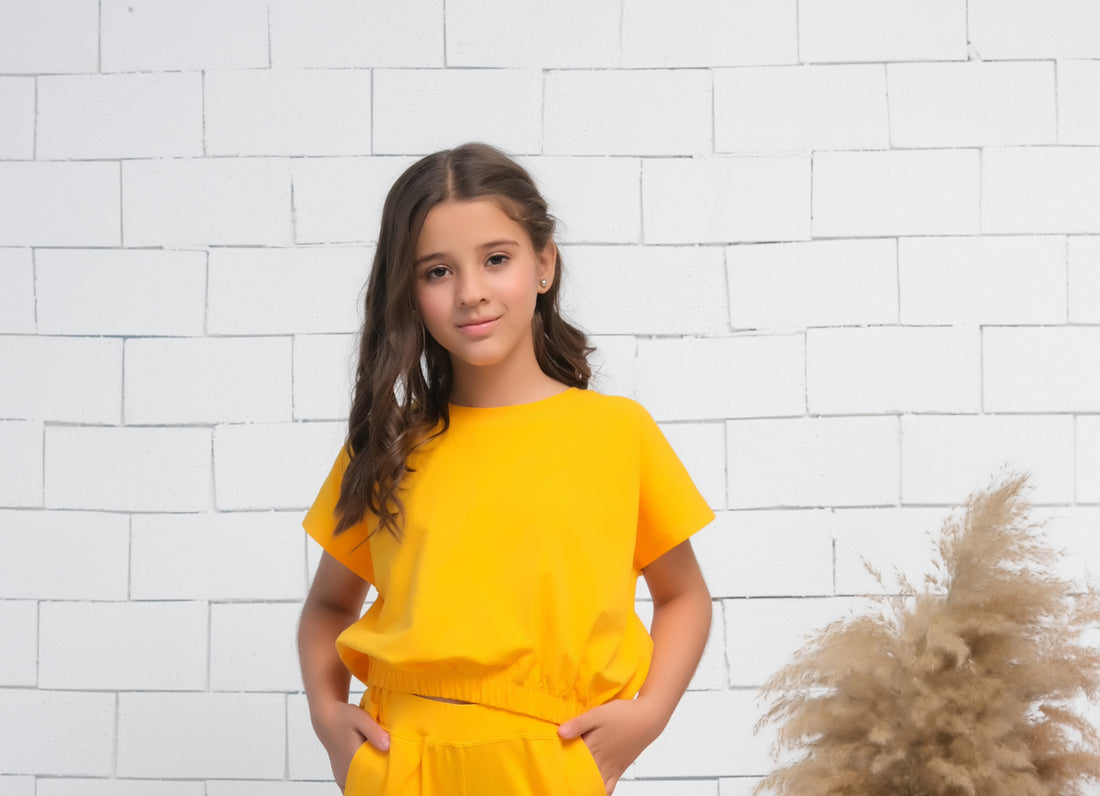 Yellow - Crop Basic Tee - Jersey