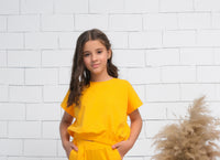 Yellow - Crop Basic Tee - Jersey - Jersey - t-shirts, kids-clearance - Sprinkles Pakistan