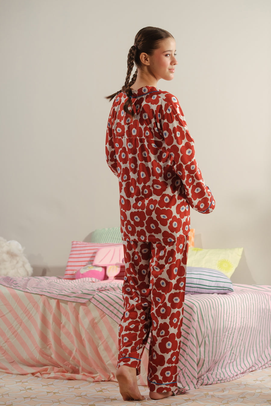 Crimson Symphony - 2pcs - Nightsuit - Boski Linen - New Arrival, Night Suit - Sprinkles Pakistan