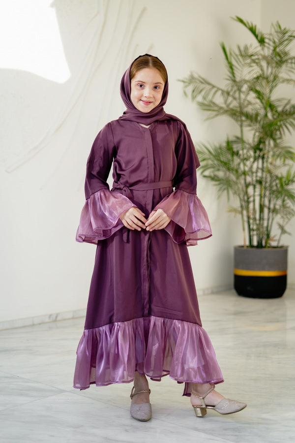 Muted Mauve Abaya with Stole