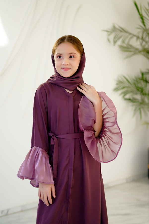 Muted Mauve Abaya with Stole