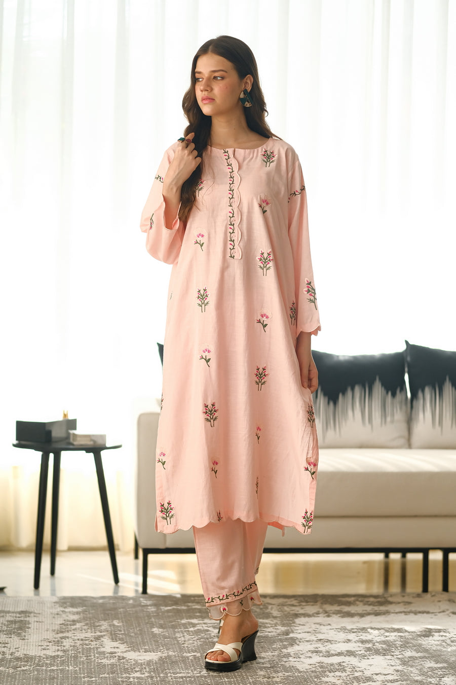 Pastel Bloom - 2pcs - Embroidered - Cotton - 2pcs-rtw - Sprinkles Pakistan