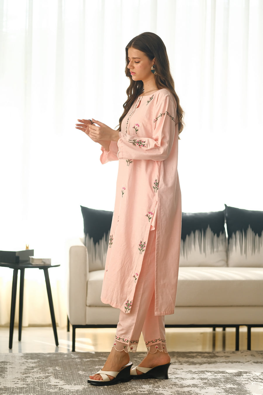 Pastel Bloom - 2pcs - Embroidered - Cotton - 2pcs-rtw - Sprinkles Pakistan