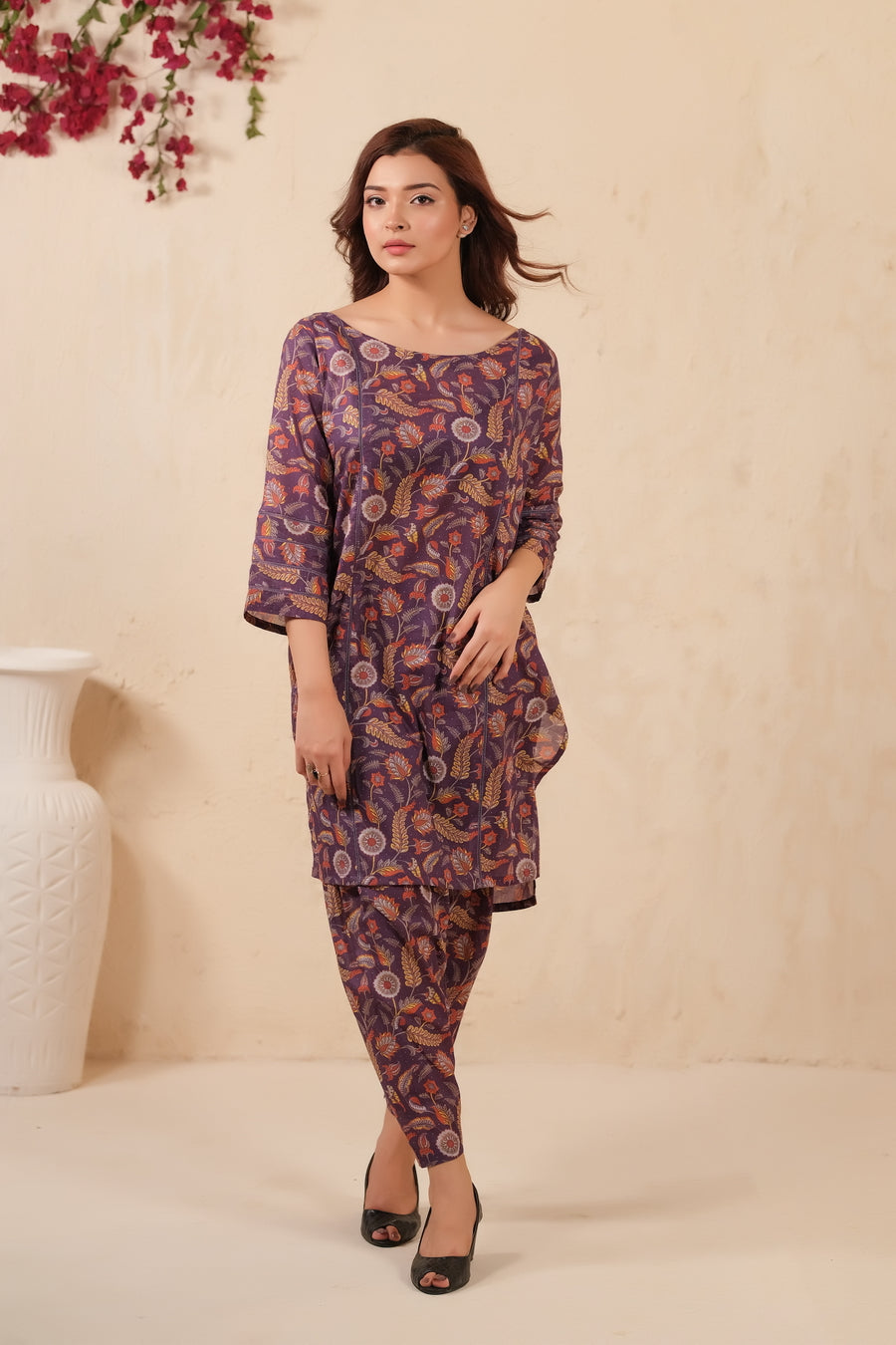 Violet Meadow Lawn 2 Pcs Ready to Wear Set