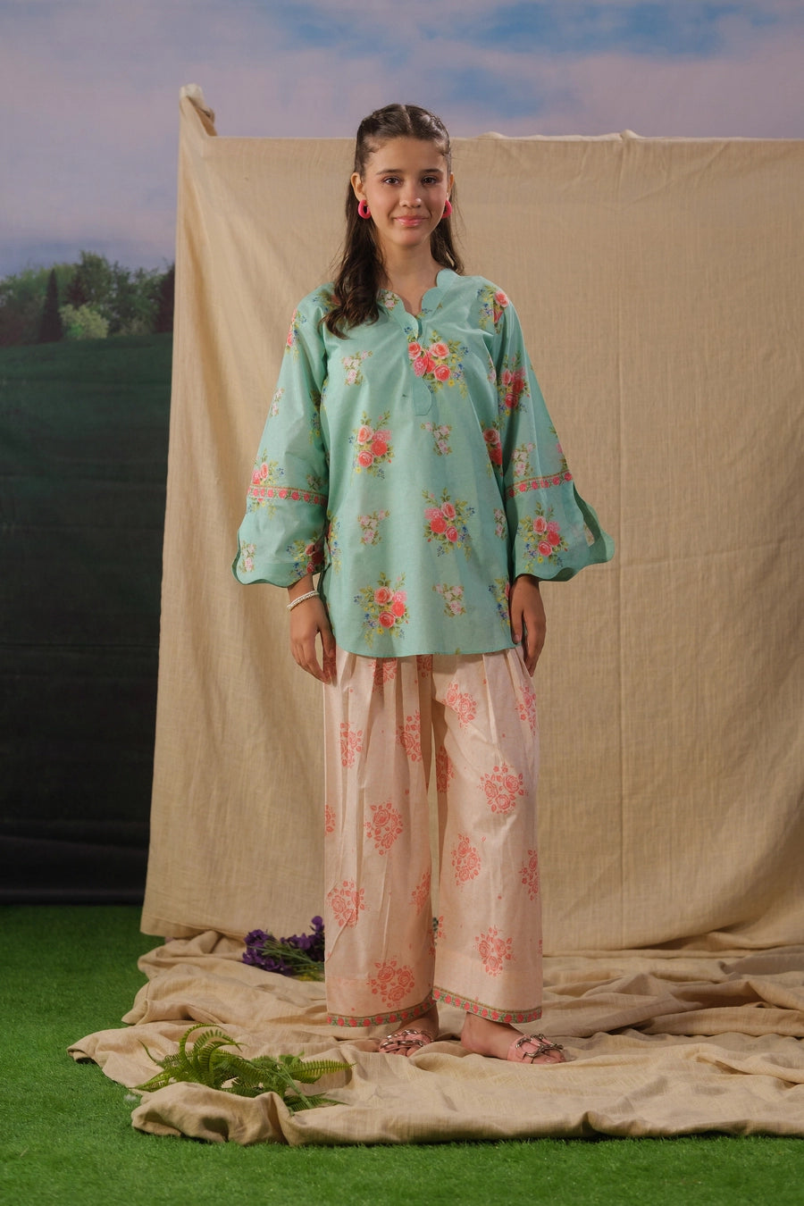 Garden Blush – 2pcs - Cotton/Lawn - 2pcs-ready-to-wear - Sprinkles Pakistan