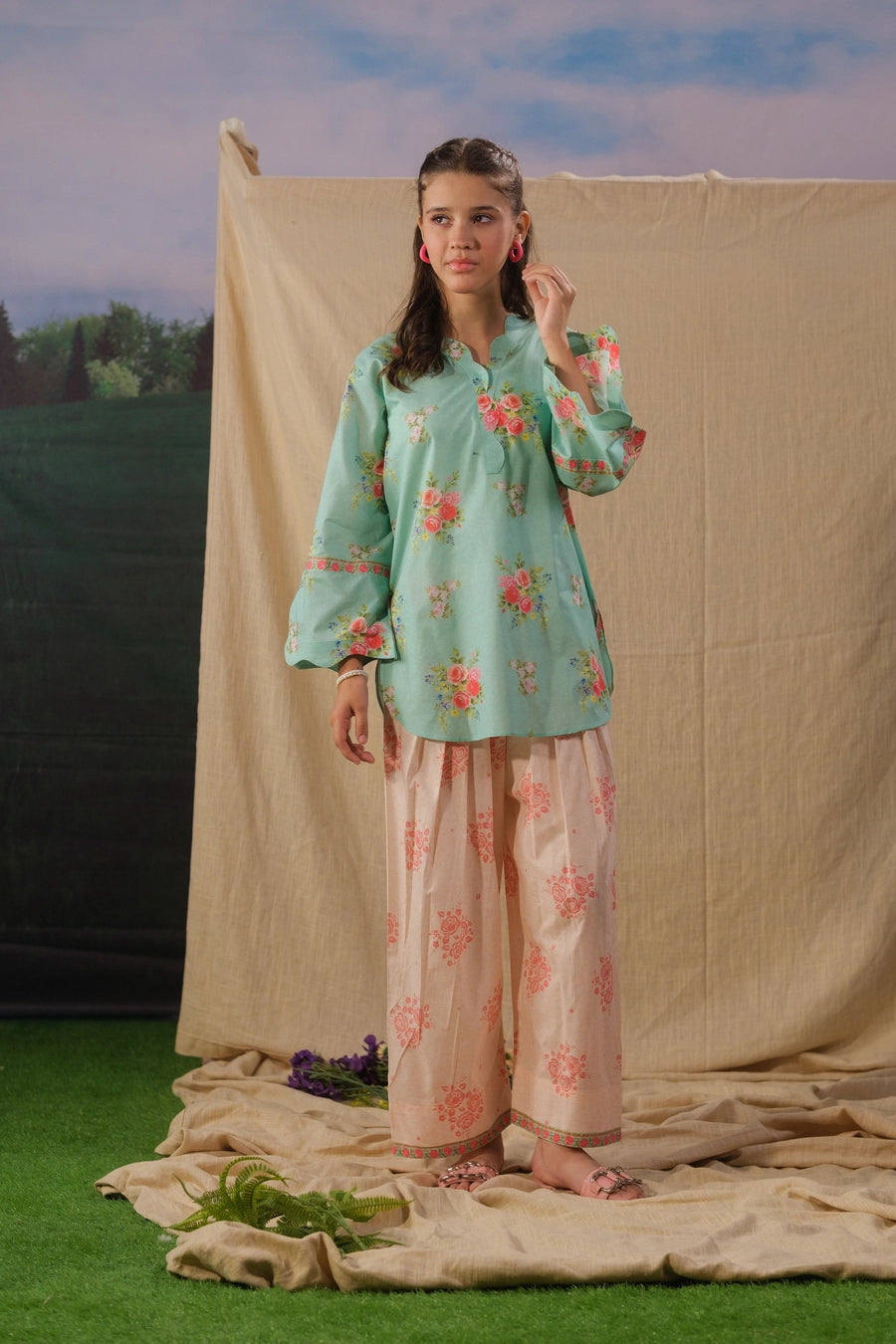 Garden Blush – 2pcs - Cotton/Lawn - 2pcs-ready-to-wear - Sprinkles Pakistan