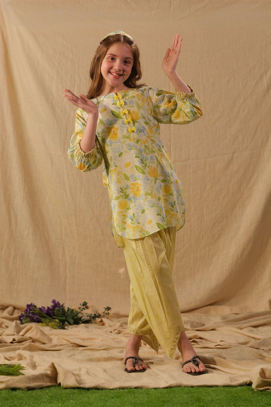 Sunny Tassel - 2pcs - Cotton/Lawn - 2pcs-ready-to-wear - Sprinkles Pakistan