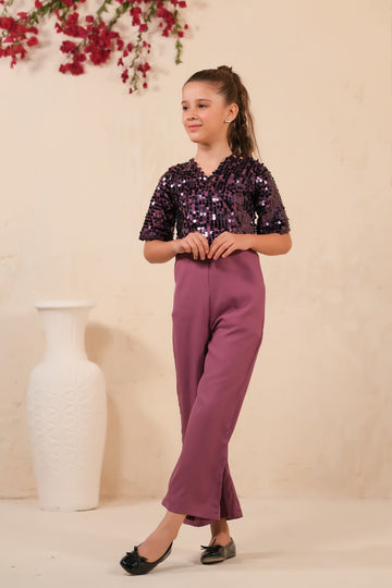 Shimmer Plum Jumpsuit