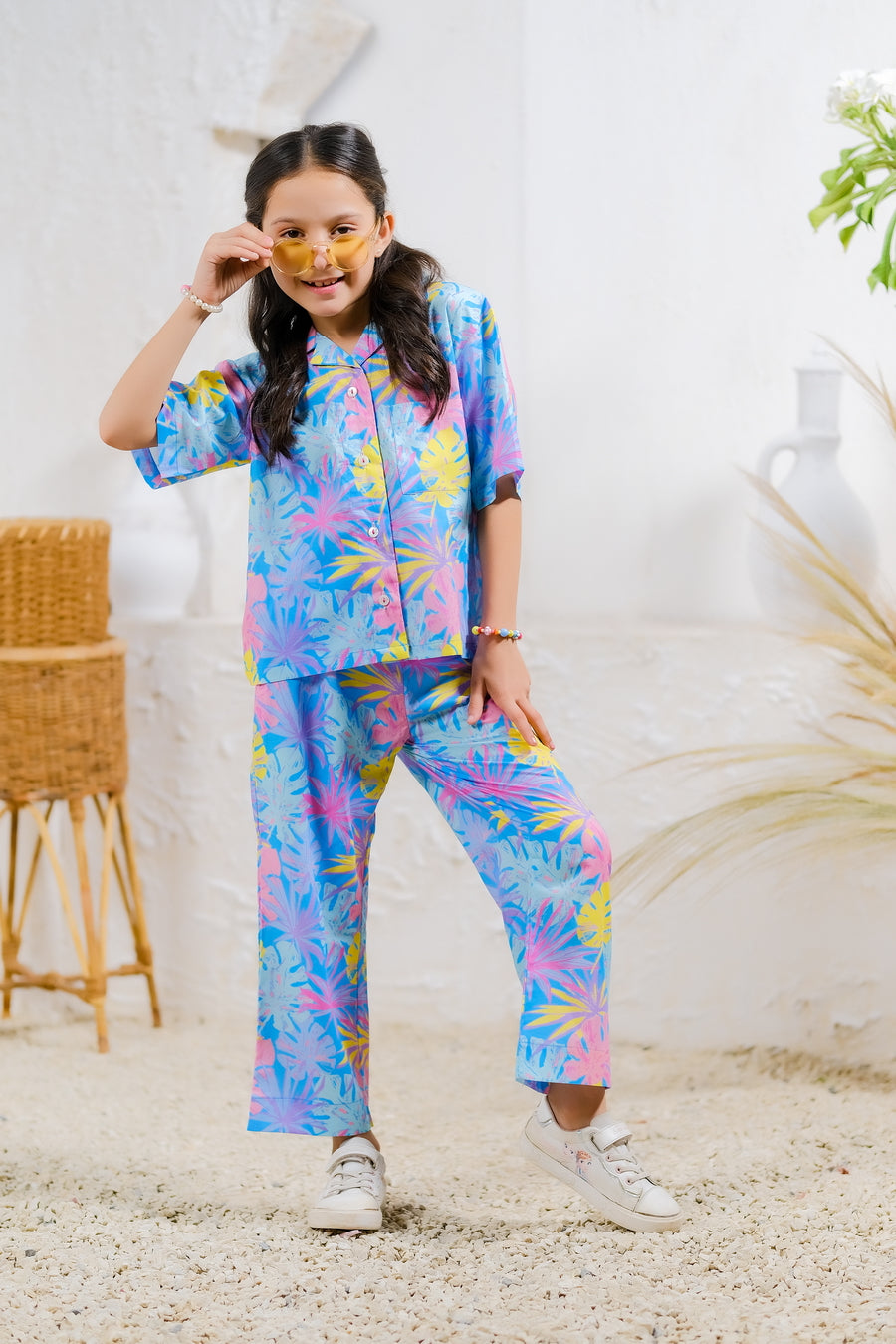 Tropical Dreamscape - Cambric - co-ord-sets, 2pcs-ready-to-wear - Sprinkles Pakistan