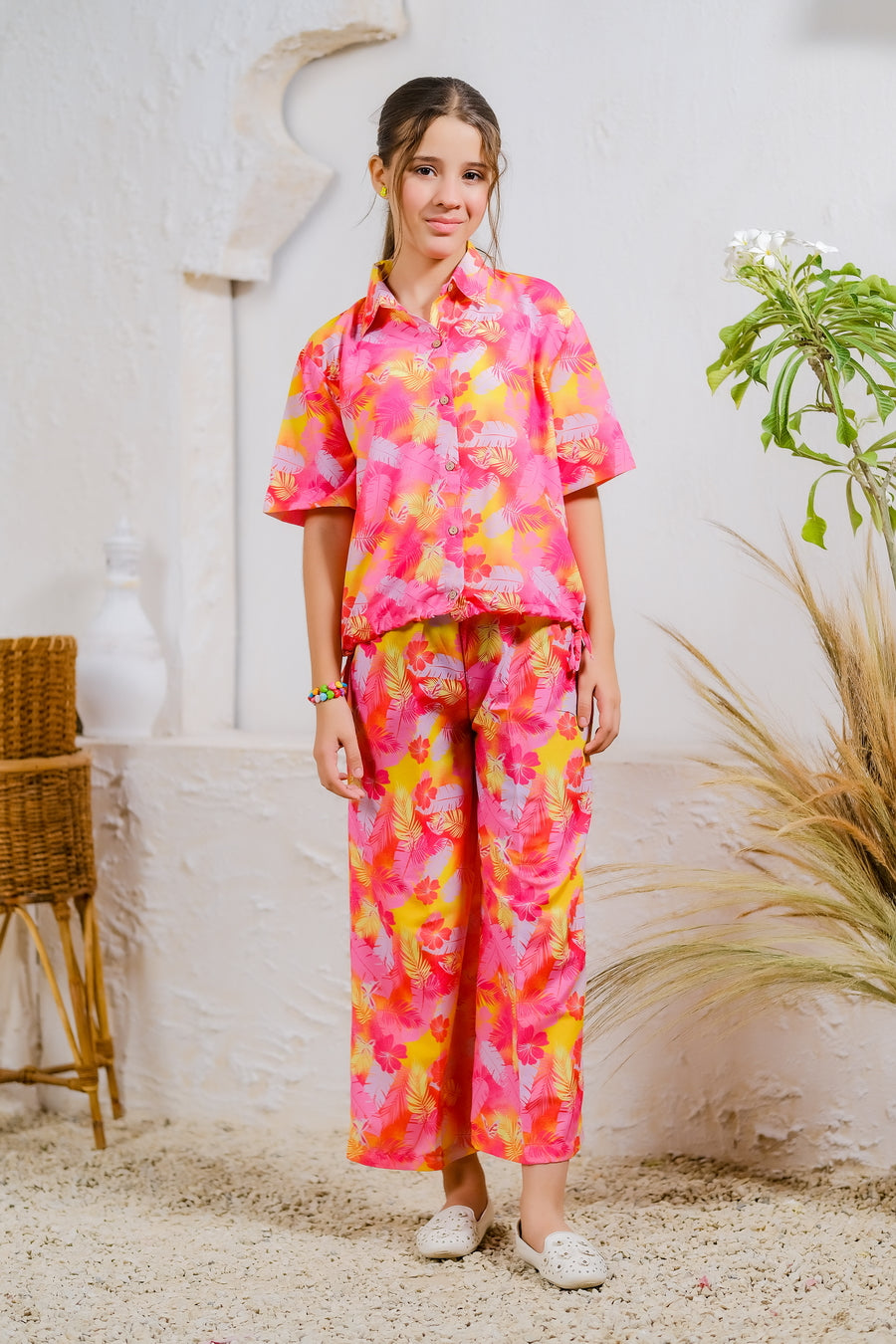 Tropical Sunset - 2pcs - Lawn Silk - co-ord-sets, 2pcs-ready-to-wear - Sprinkles Pakistan