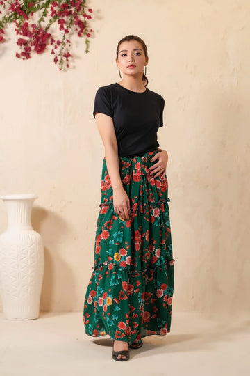 Forest Fairy Allover Floral Print Skirt
