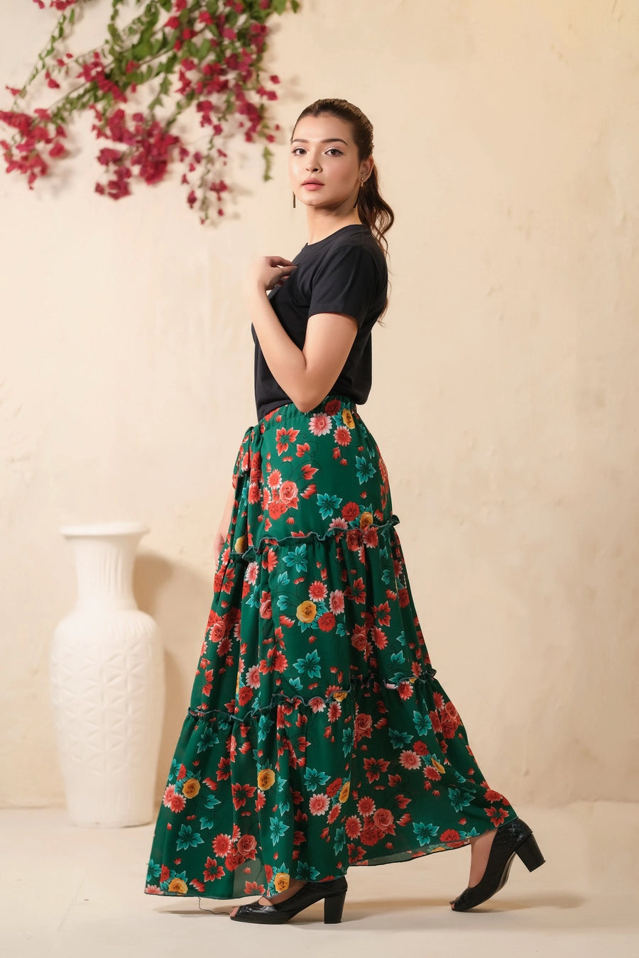 Forest Fairy Allover Floral Print Skirt
