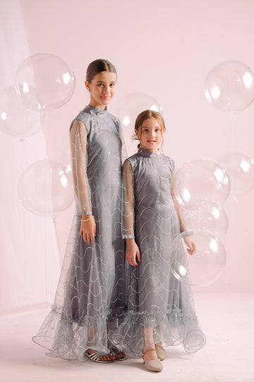 Silver Whirl - Embellished -1pc