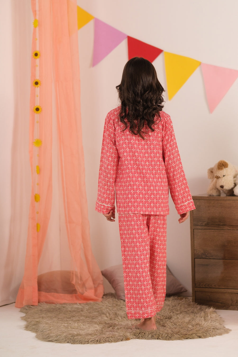Crimson Cozy Mosaic - Night Suit - 2pcs