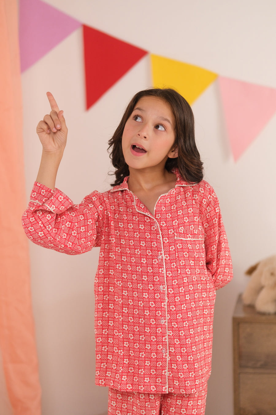 Crimson Cozy Mosaic - Night Suit - 2pcs