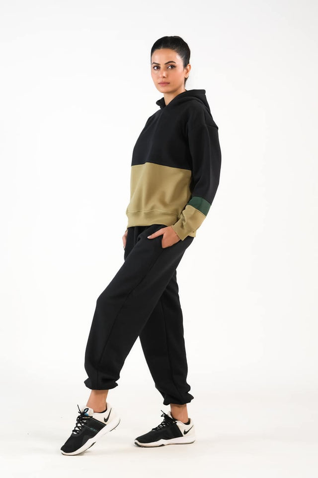 Stripy Black/Mint Green - 2pcs -  Co-Ord -  Set