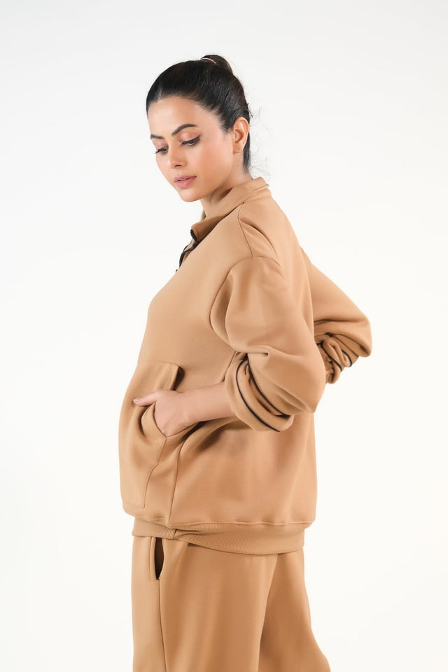 Linear Coffee Brown - 2pcs -  Co-Ord -  Set