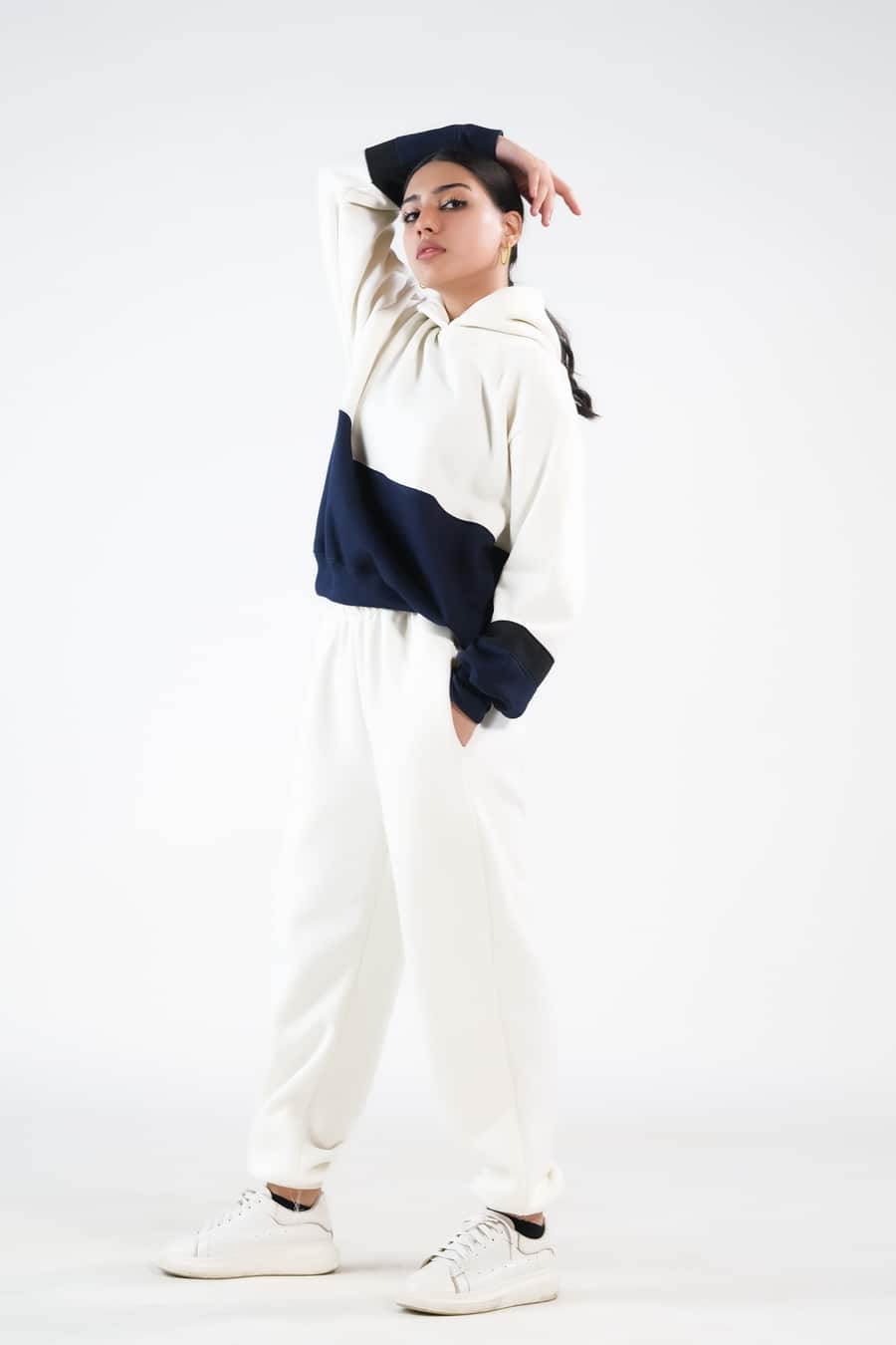 Stripy Ecru/Navy Blue - 2pcs -  Co-Ord -  Set