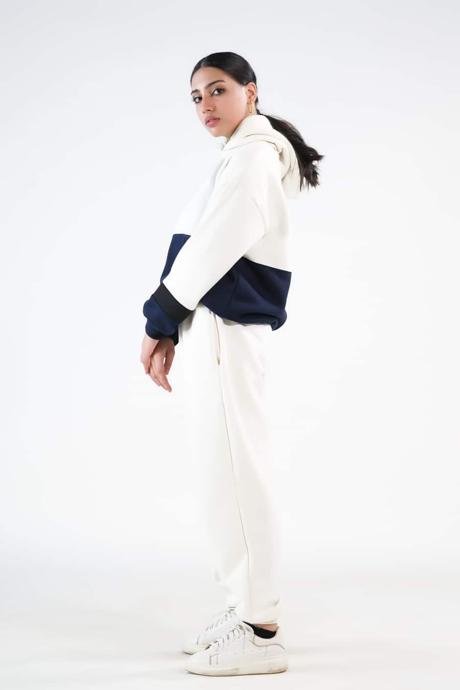 Stripy Ecru/Navy Blue - 2pcs -  Co-Ord -  Set