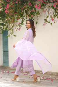 Lavender Dream - 3-Piece Luxury Chiffon - Chiffon - dresses, 2pcs-rtw - Sprinkles Pakistan