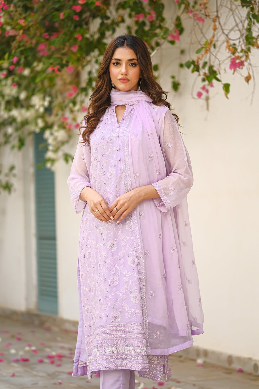 Lavender Dream - 3-Piece Luxury Chiffon - Chiffon - dresses, 2pcs-rtw - Sprinkles Pakistan