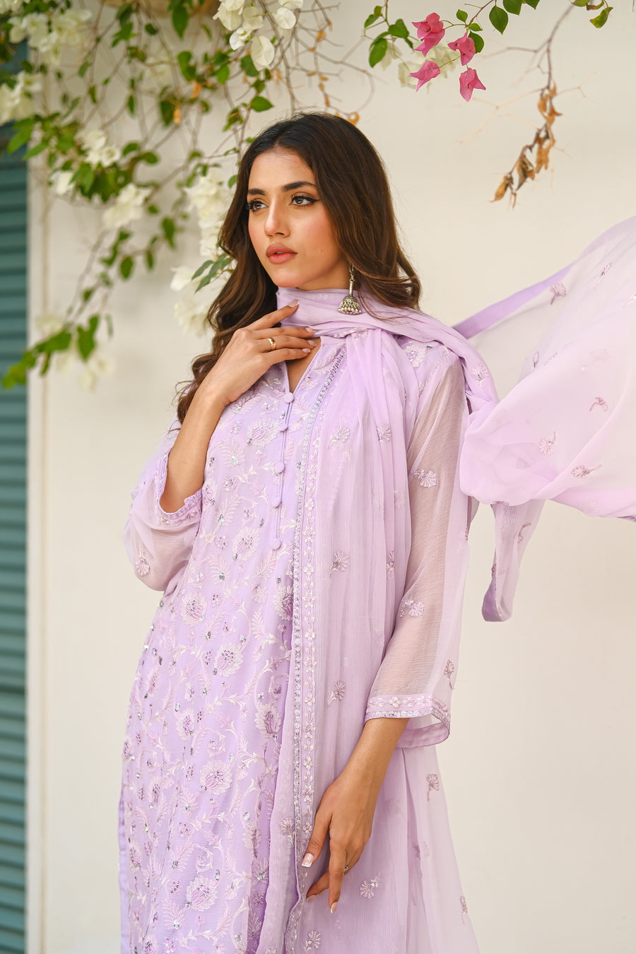 Lavender Dream - 3-Piece Luxury Chiffon - Chiffon - dresses, 2pcs-rtw - Sprinkles Pakistan