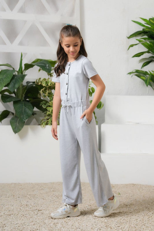 Grey - Jersey Jumpsuit - Jersey - dresses, jumpsuits, kids-clearance - Sprinkles Pakistan