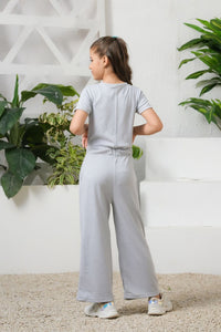 Grey - Jersey Jumpsuit - Jersey - dresses, jumpsuits, kids-clearance - Sprinkles Pakistan