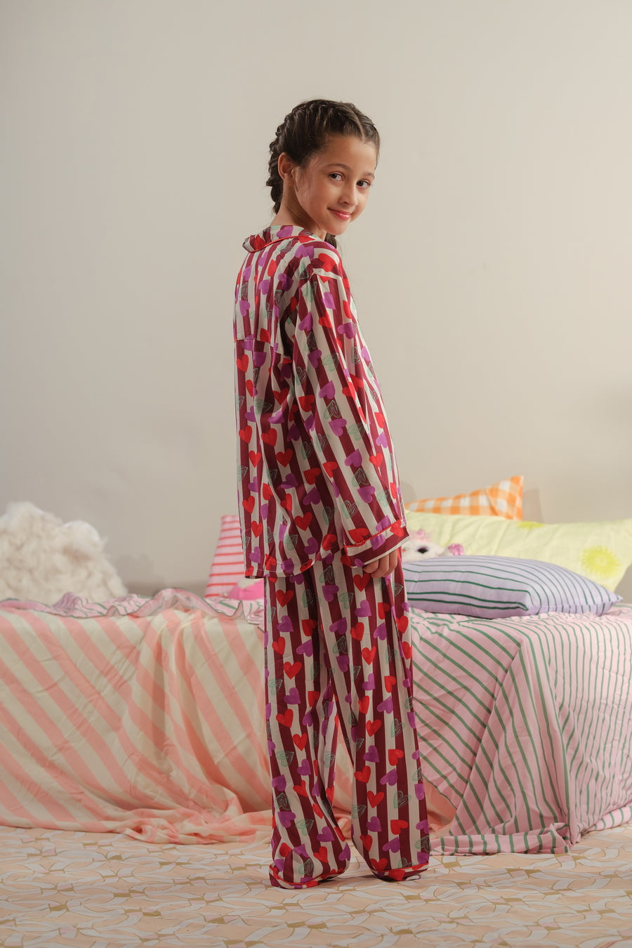 Heartstrings Charm - 2pcs - Nightsuit - Boski Linen - New Arrival, Night Suit - Sprinkles Pakistan