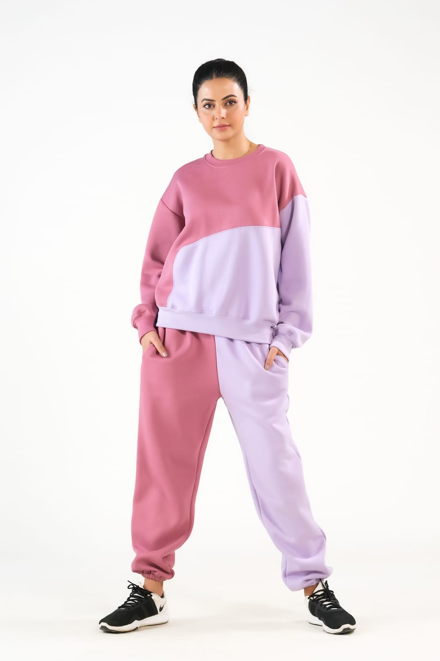 Cozy Lilac/Tea Pink - 2pcs -  Co-Ord -  Set - Fleece - co-ord-sets-western-women, western-women, women - Sprinkles Pakistan