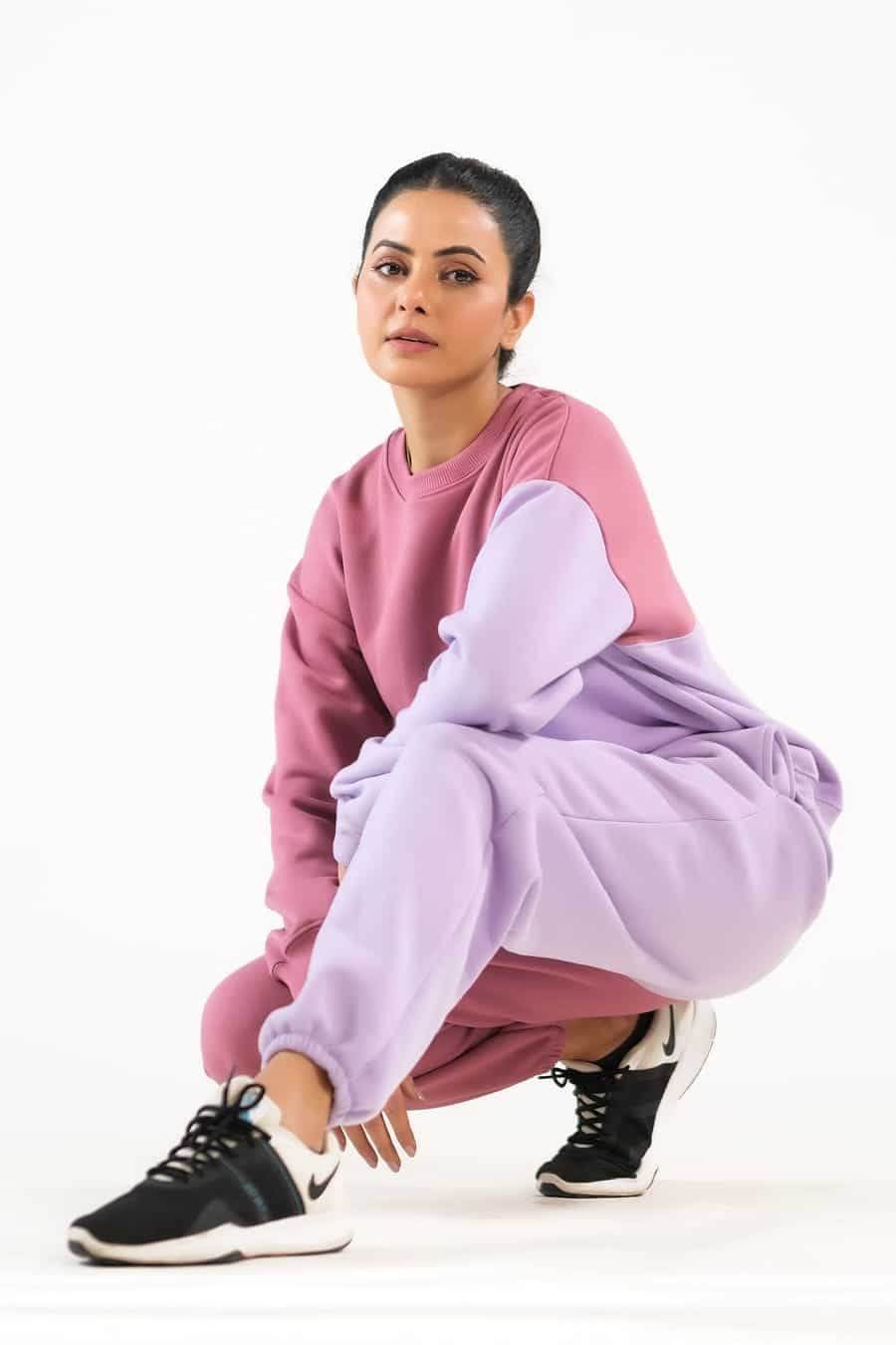 Cozy Lilac/Tea Pink - 2pcs -  Co-Ord -  Set - Fleece - co-ord-sets-western-women, western-women, women - Sprinkles Pakistan