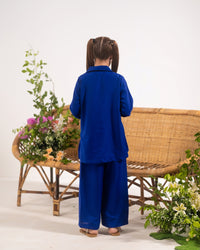 Indigo Bloom - Co-ords - Embroidered - Poly Cambric - 2pcs-ready-to-wear - Sprinkles Pakistan