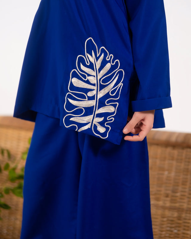 Indigo Bloom - Co-ords - Embroidered - Poly Cambric - 2pcs-ready-to-wear - Sprinkles Pakistan