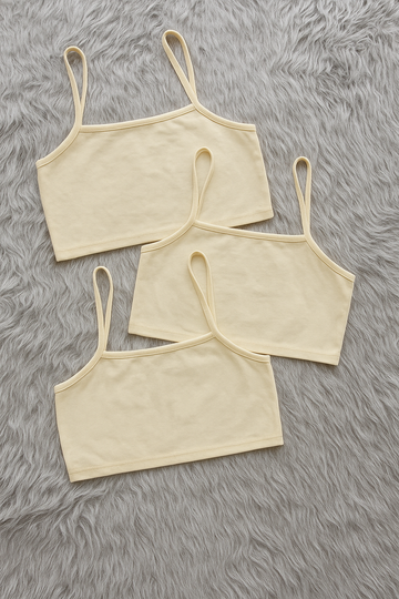 Pack of 3 Girls Pack Solid Cami Bralette - Skin