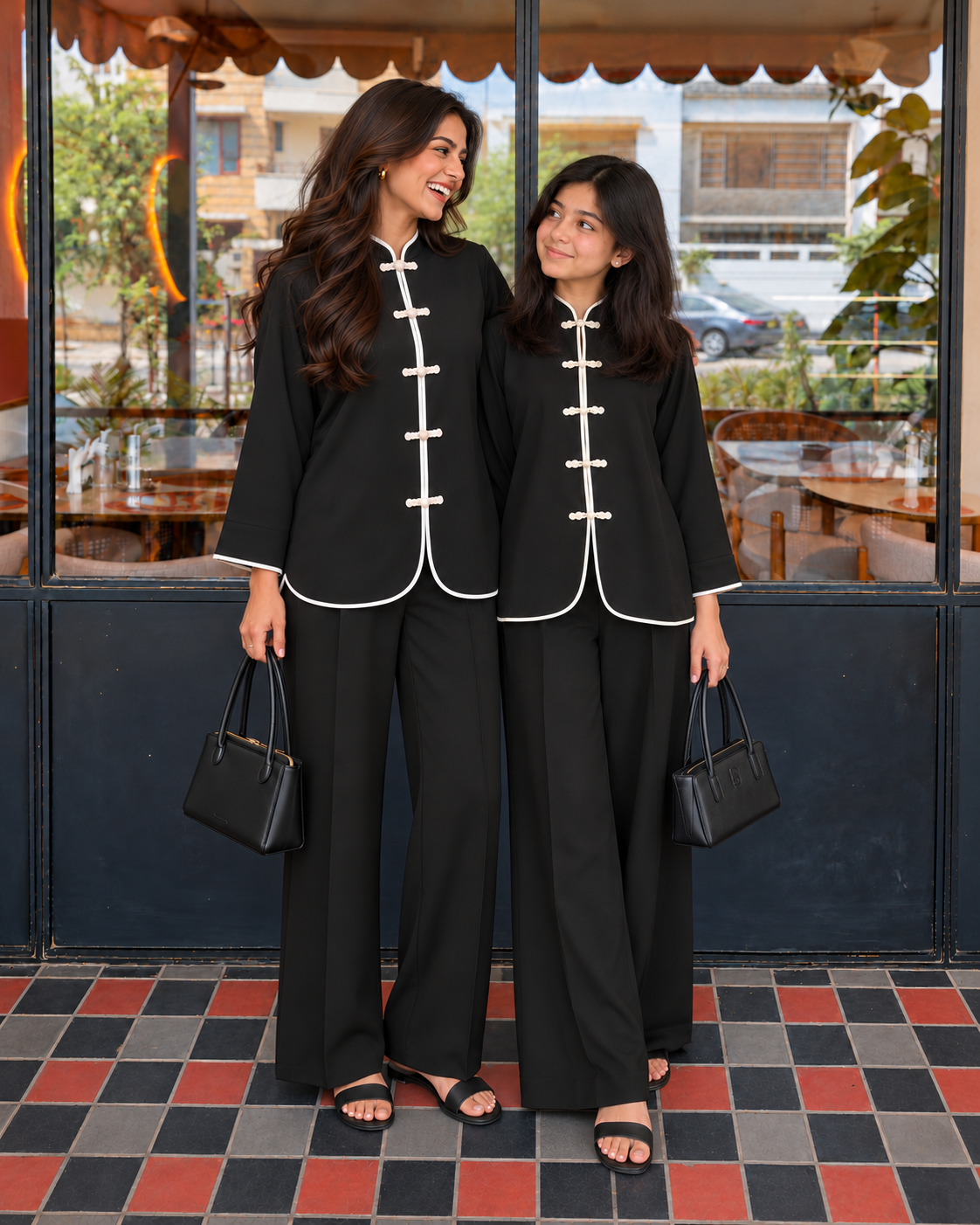 Midnight Noir - 2pcs - Moss crepe - 2pcs-ready-to-wear - Sprinkles Pakistan