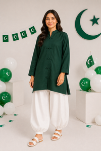 Emerald Heritage Top - 1pc - Blended - 2pcs-ready-to-wear - Sprinkles Pakistan