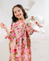 Pink Rose Garden - Lawn Silk - tunics-kids - Sprinkles Pakistan