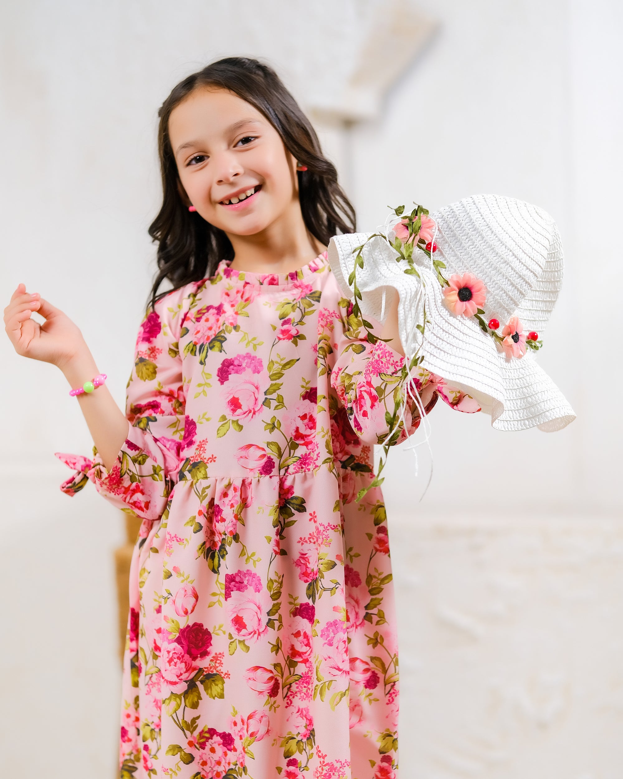Pink Rose Garden - Lawn Silk - tunics-kids - Sprinkles Pakistan
