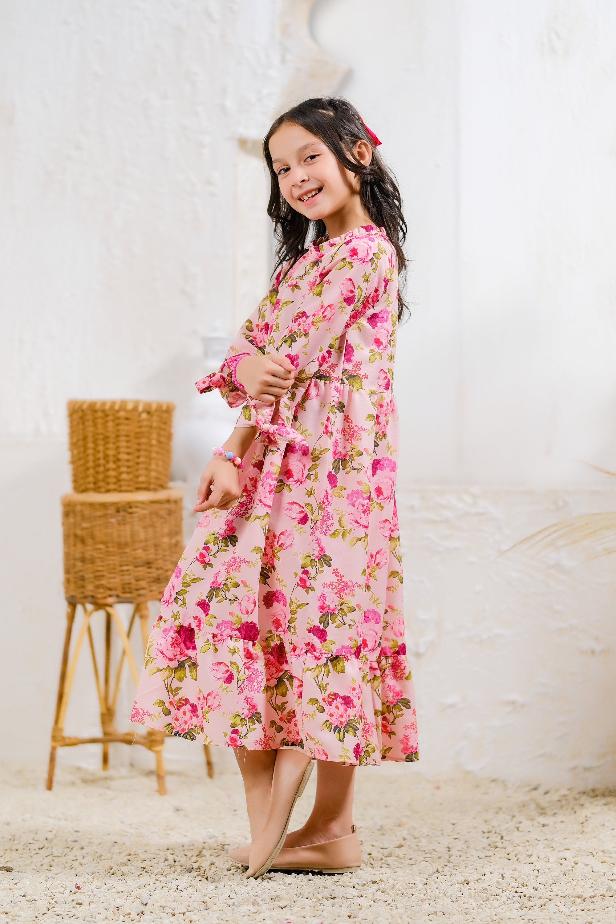 Pink Rose Garden - Lawn Silk - tunics-kids - Sprinkles Pakistan