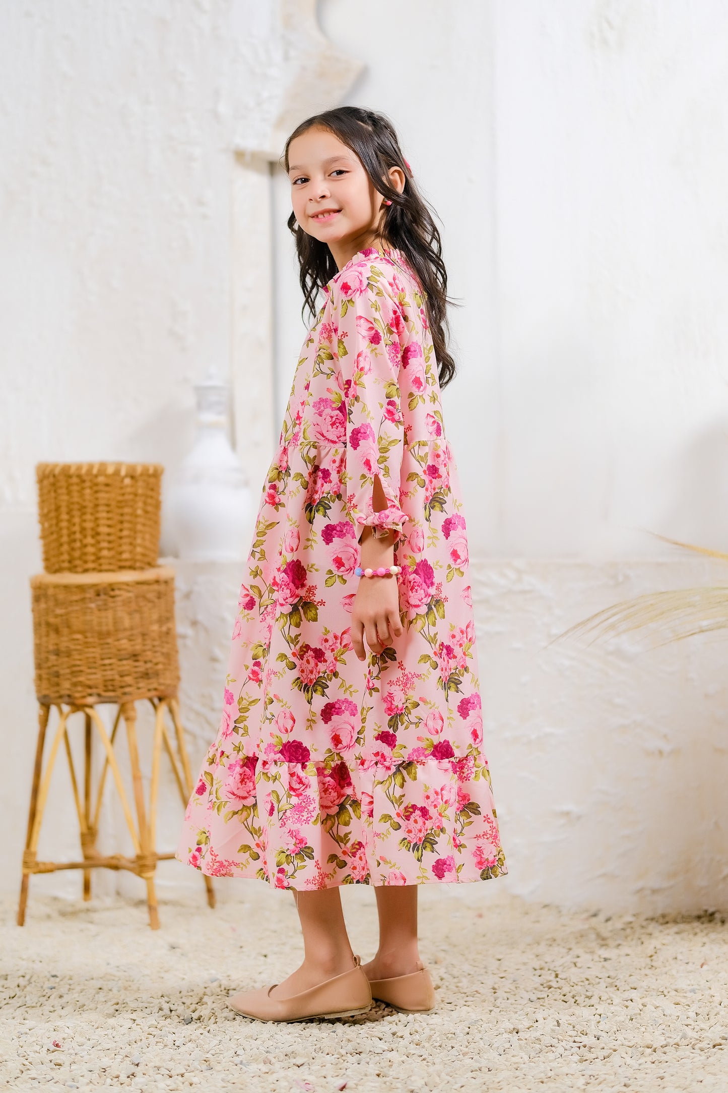 Pink Rose Garden - Lawn Silk - tunics-kids - Sprinkles Pakistan