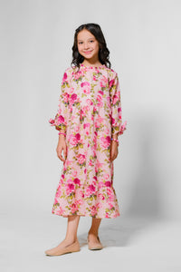 Pink Rose Garden - Lawn Silk - tunics-kids - Sprinkles Pakistan
