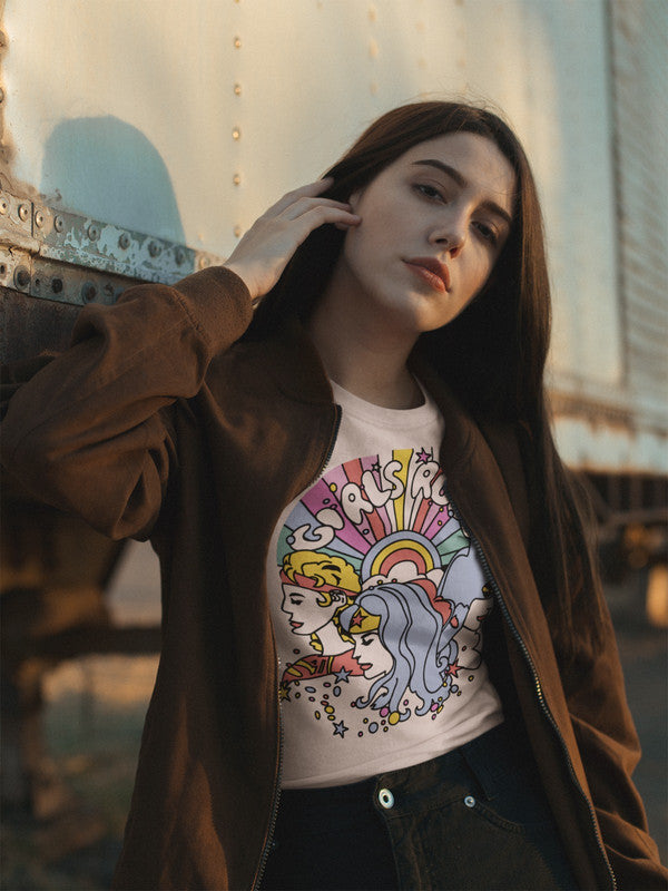 Baby Pink Girls Rule Print Tee - Cotton - Tee_clearance,grand-sale, t-shirts, kids-clearance - Sprinkles Pakistan