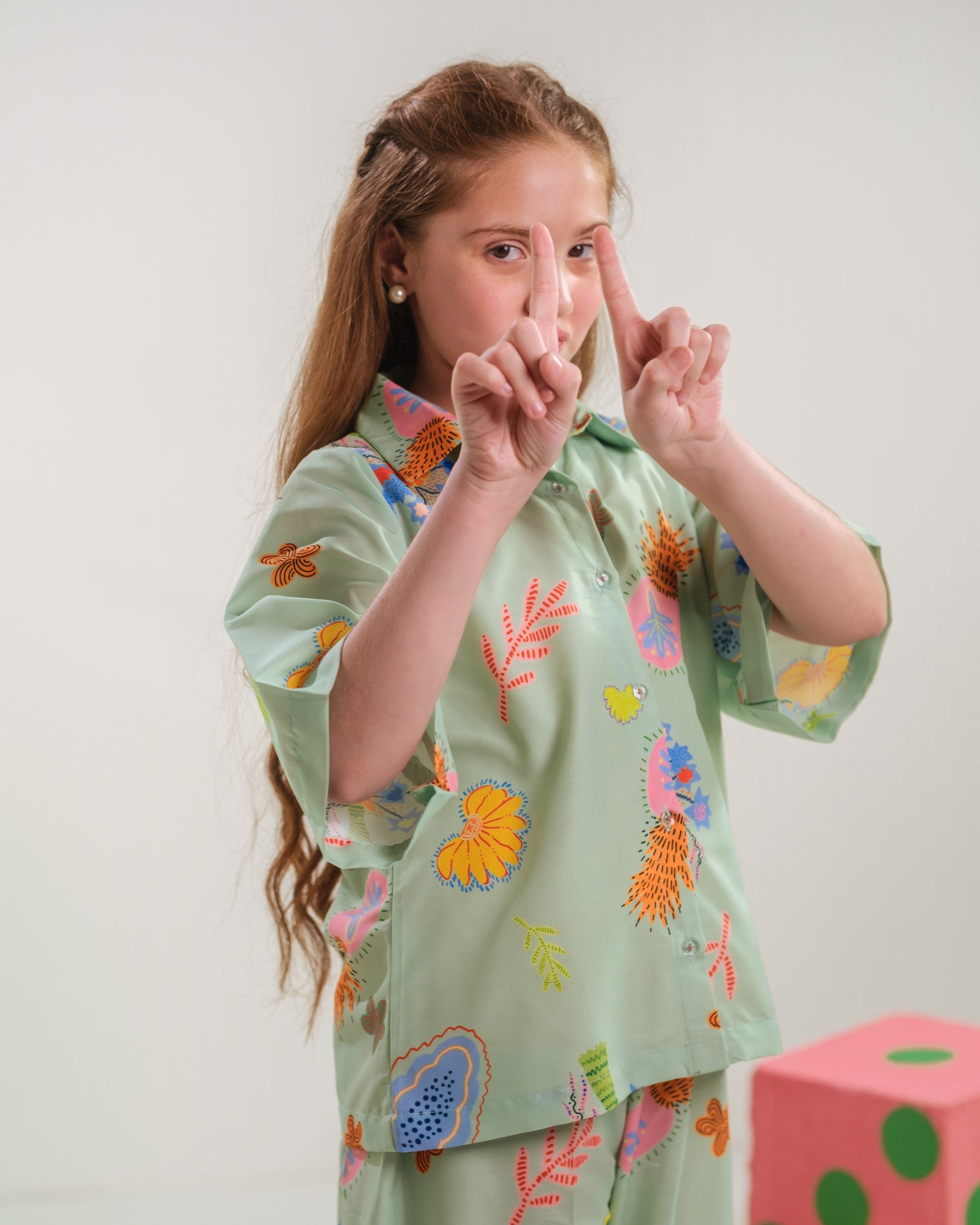 Mint Bloom - 2pcs - Poly Cambric - 2pcs-ready-to-wear, Fusion - Sprinkles Pakistan