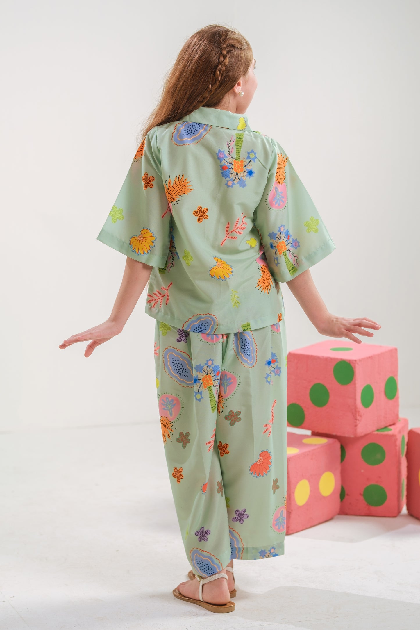 Mint Bloom - 2pcs - Poly Cambric - 2pcs-ready-to-wear, Fusion - Sprinkles Pakistan
