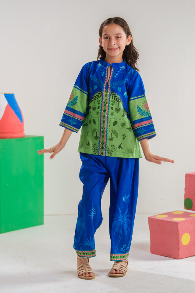 Botanical Charm - 2pcs - Poly Cambric - 2pcs-ready-to-wear, Fusion - Sprinkles Pakistan