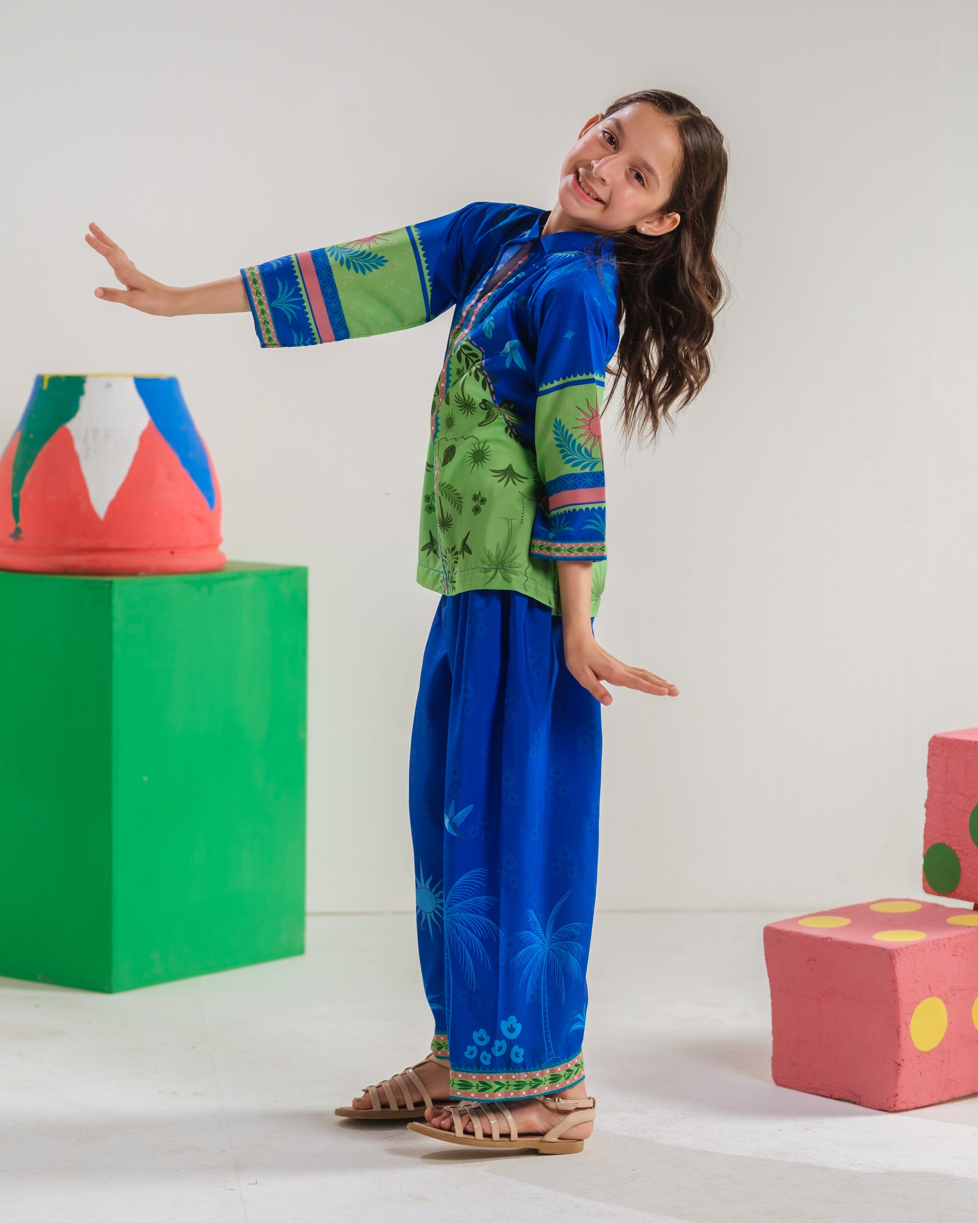 Botanical Charm - 2pcs - Poly Cambric - 2pcs-ready-to-wear, Fusion - Sprinkles Pakistan