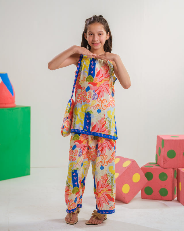 Lagoon Sketch - 2pcs - Poly Cambric - 2pcs-ready-to-wear, Fusion - Sprinkles Pakistan