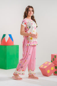 Petite Petal - 2pcs - Poly Cambric - 2pcs-ready-to-wear, Fusion - Sprinkles Pakistan