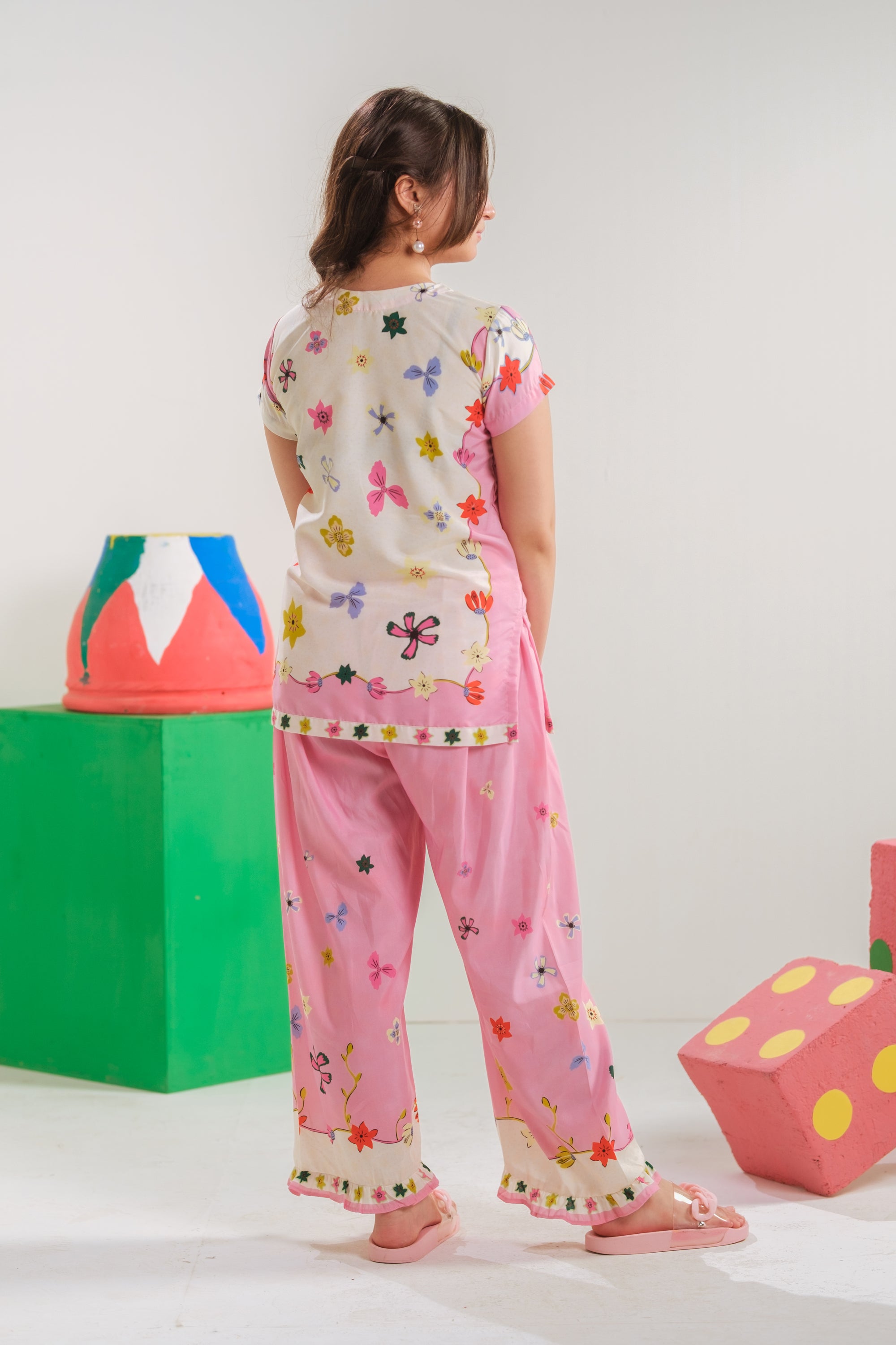 Petite Petal - 2pcs - Poly Cambric - 2pcs-ready-to-wear, Fusion - Sprinkles Pakistan