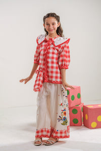 Vivd Gingham - 2pcs - Poly Cambric - 2pcs-ready-to-wear, Fusion - Sprinkles Pakistan